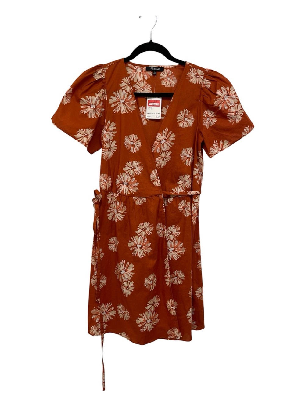 Madewell Rust Floral Wrap Mini Dress- XS